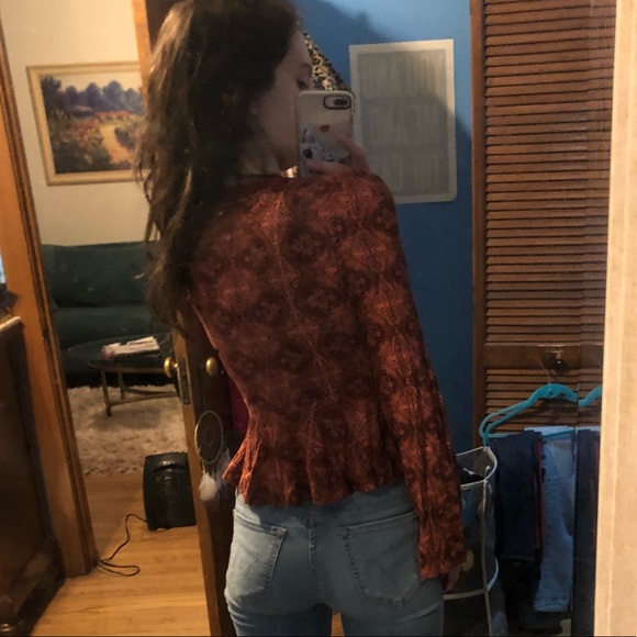 Free people Snap Front Blouse burnt orange XS - Picture 7 of 7